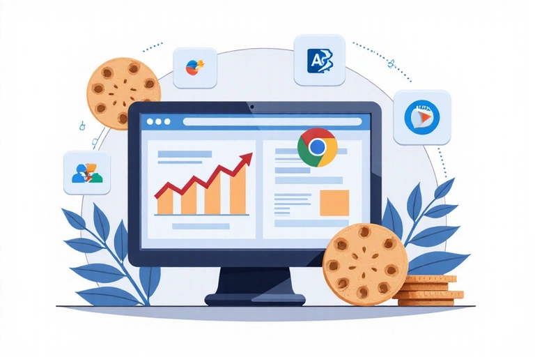 Εικόνα που δείχνει cookies ως μικρά εικονίδια στον υπολογιστή